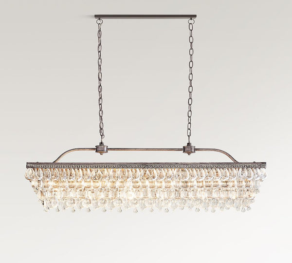 Clarissa Rectangular Crystal Chandelier (30"-40")