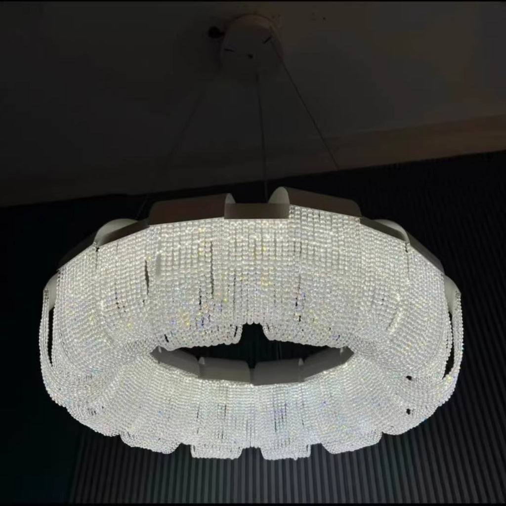 Modern Round Donut Crystal Chandelier