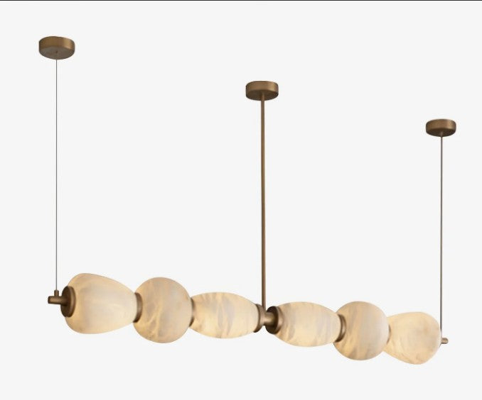 Alabaster Chandelier 135cm White Gold Luxury
