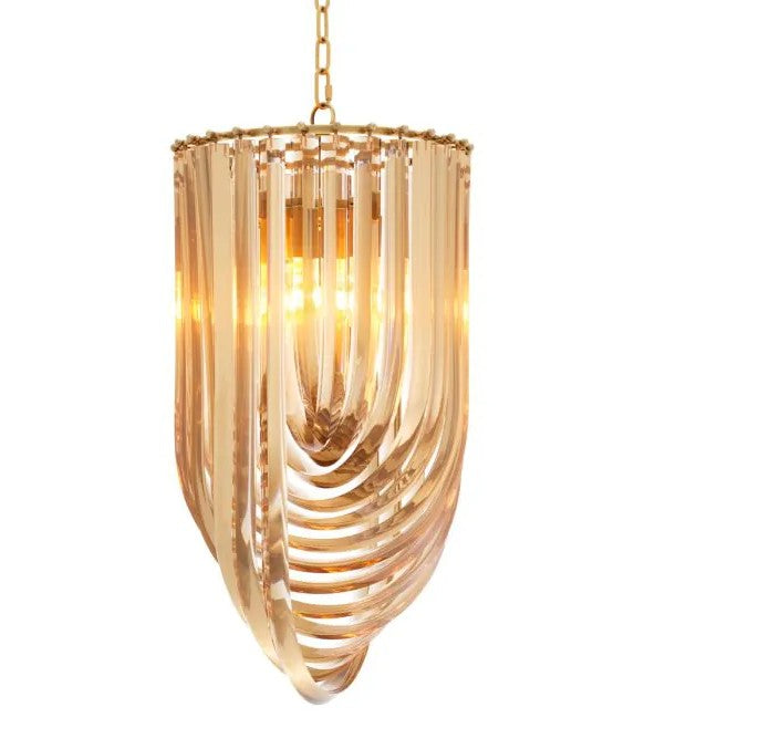 Chandelier Murano Antique Brass- Champagne Glass