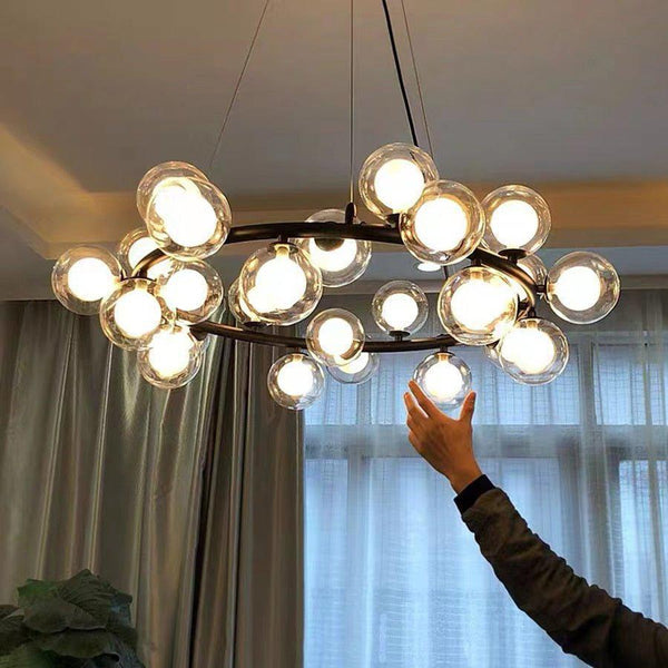 Modern Glass Round Chandelier  For Living Room