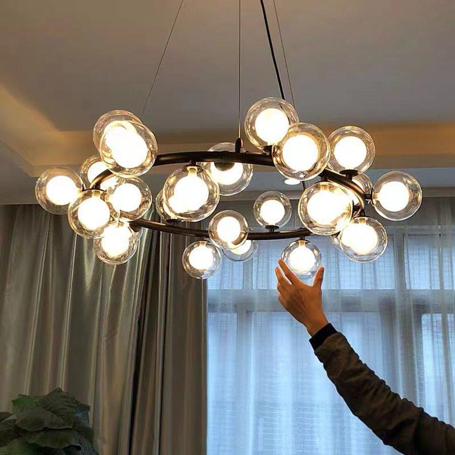 Modern Glass Round Chandelier  For Living Room