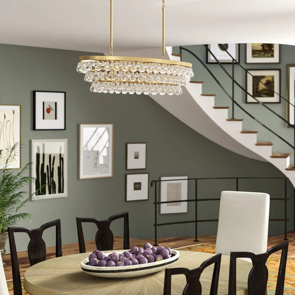 Abe Waterdrop Crystal Oval Chandelier 43"