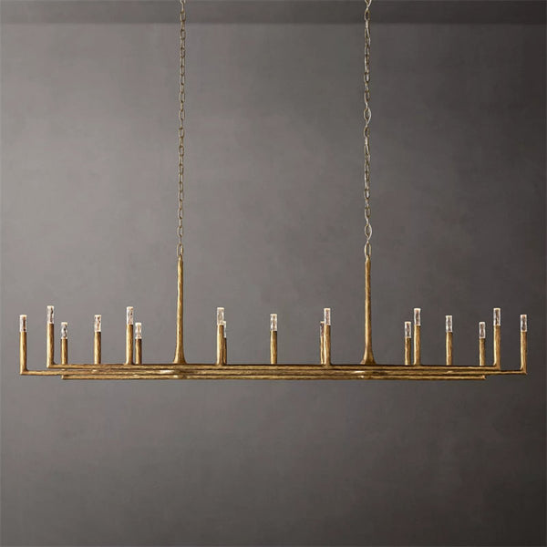 Thaddeus Forged Brass Linear Chandelier 96"