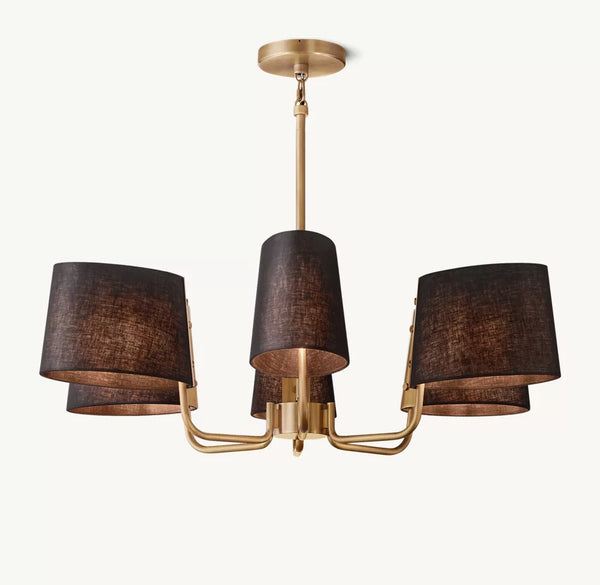 Martineau Round Linen Chandelier 36"