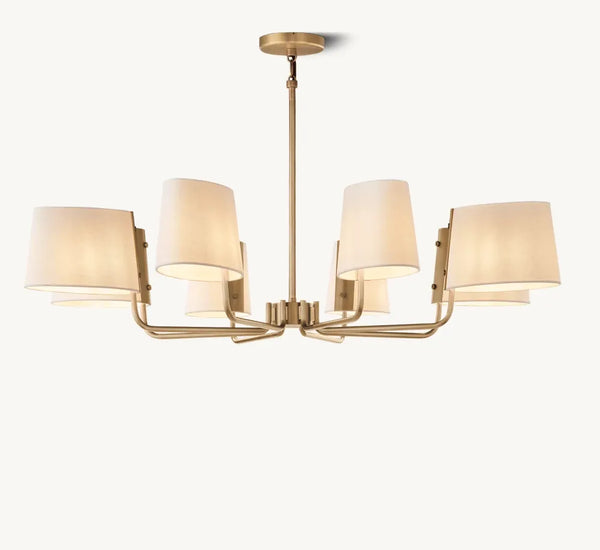 Martineau Round White Linen Chandelier 48"