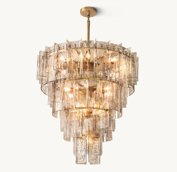 LATICA SMOKE GLASS TIERED CHANDELIER 47"