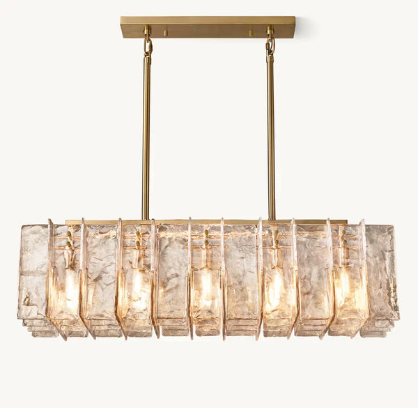 LATICA SMOKE GLASS LINEAR CHANDELIER 49"