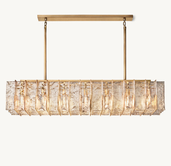 LATICA SMOKE GLASS LINEAR CHANDELIER 67"