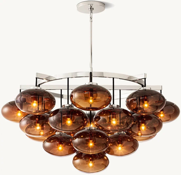 Cabrette Round Amber Chandelier 48"