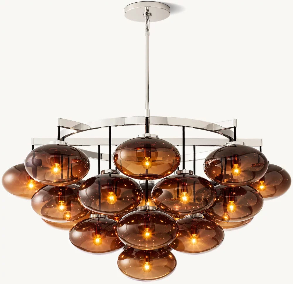 Cabrette Round Amber Chandelier 48