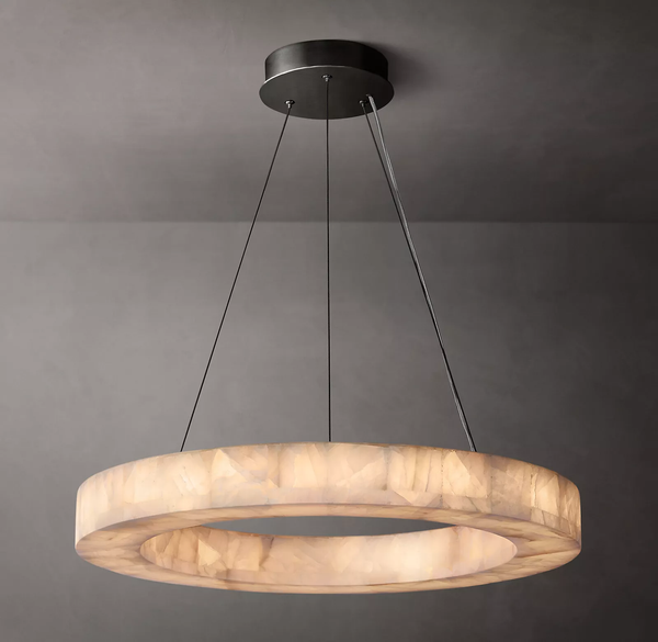 Rivage Alabaster Round Chandelier 31″ 40'' 60''D