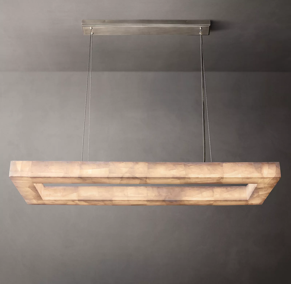 Rivage Alabaster Rectangle Chandelier 54″ 72''