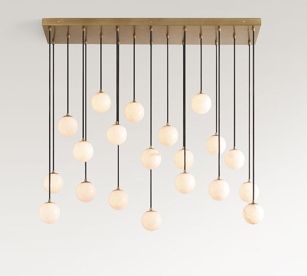Raina Alabaster Linear Multi Globe Chandelier (46")