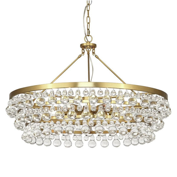 Abe Waterdrop Crystal Round Chandelier 35"