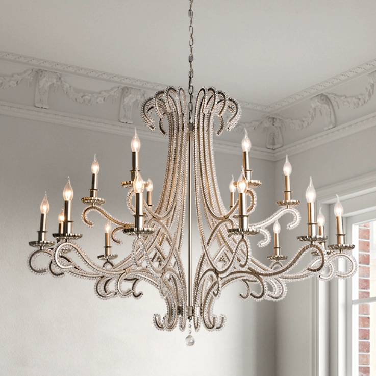 Vintage Octopus Tentacle Crystal Chandelier with K9 Crystal and Metal Finish for Living Room Staircase Entryway