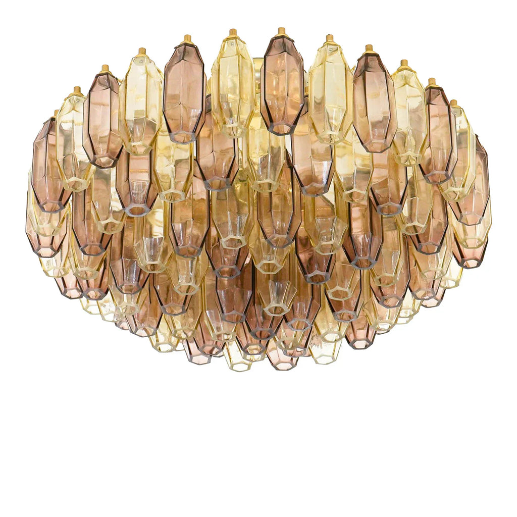 Prismatico 91 Elements Amber And Amethyst Compact Glass Chandelier 25
