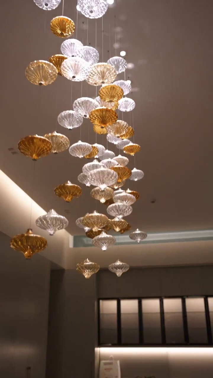 Custom Creative Art Design Lanterns Glass Floating Chandelier for ...