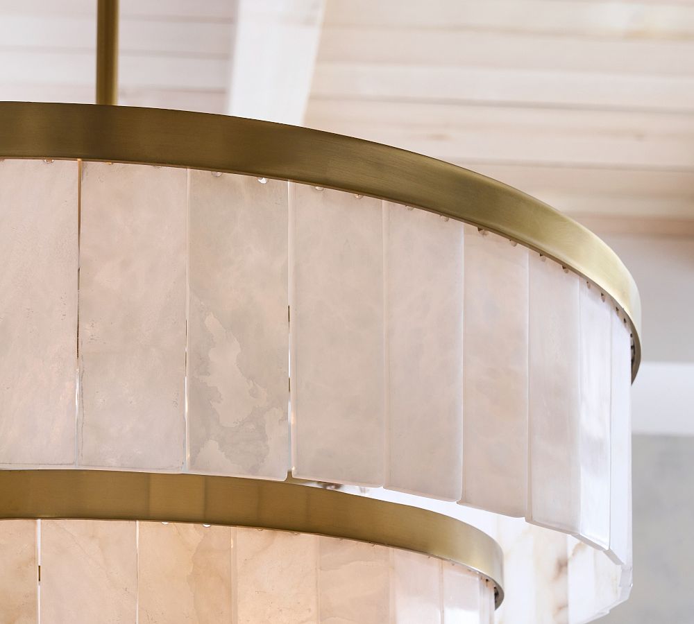 Windham Alabaster 3 Tier Chandelier (35")