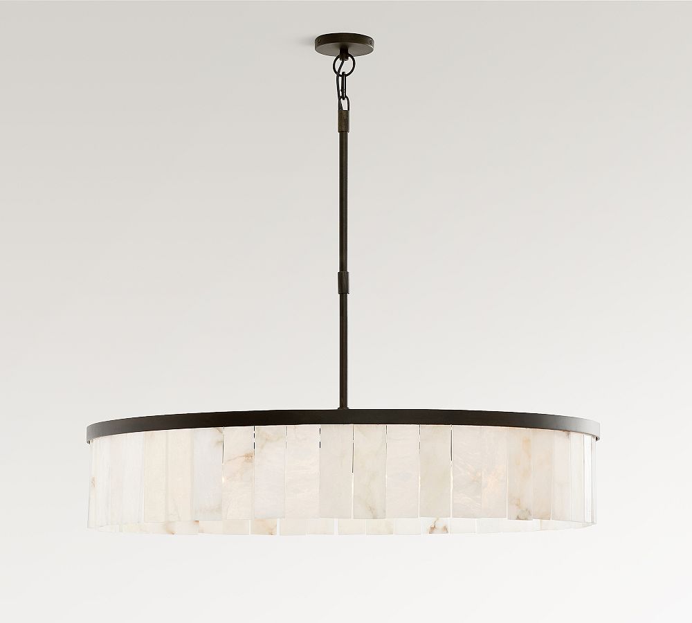 Windham Alabaster Tile Round Chandelier (30