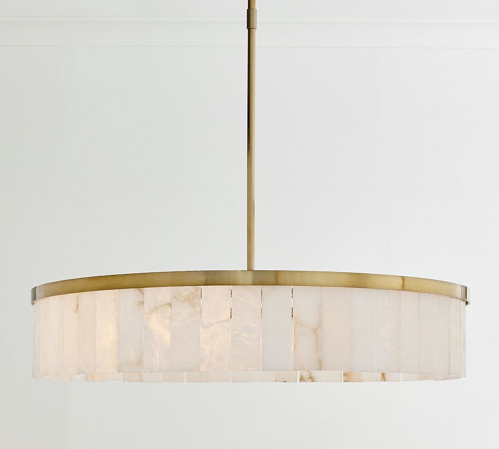Windham Alabaster Tile Round Chandelier (30"-42")