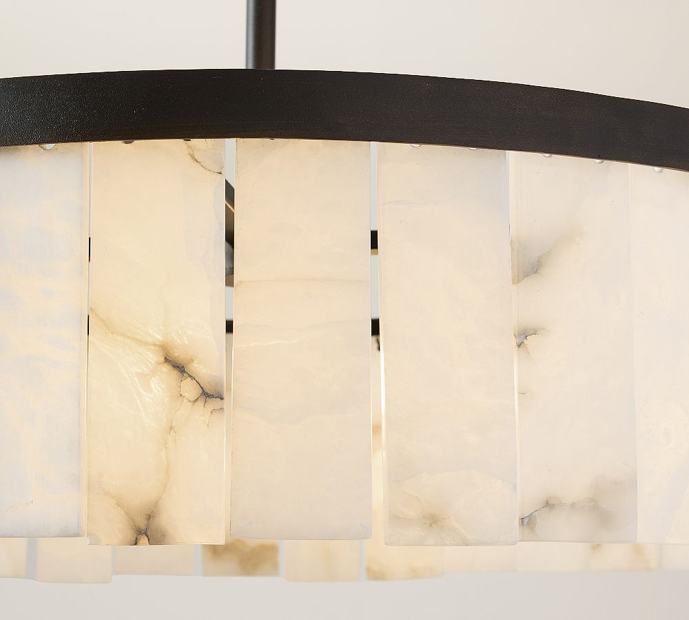 Windham Alabaster Tile Round Chandelier (30"-42")