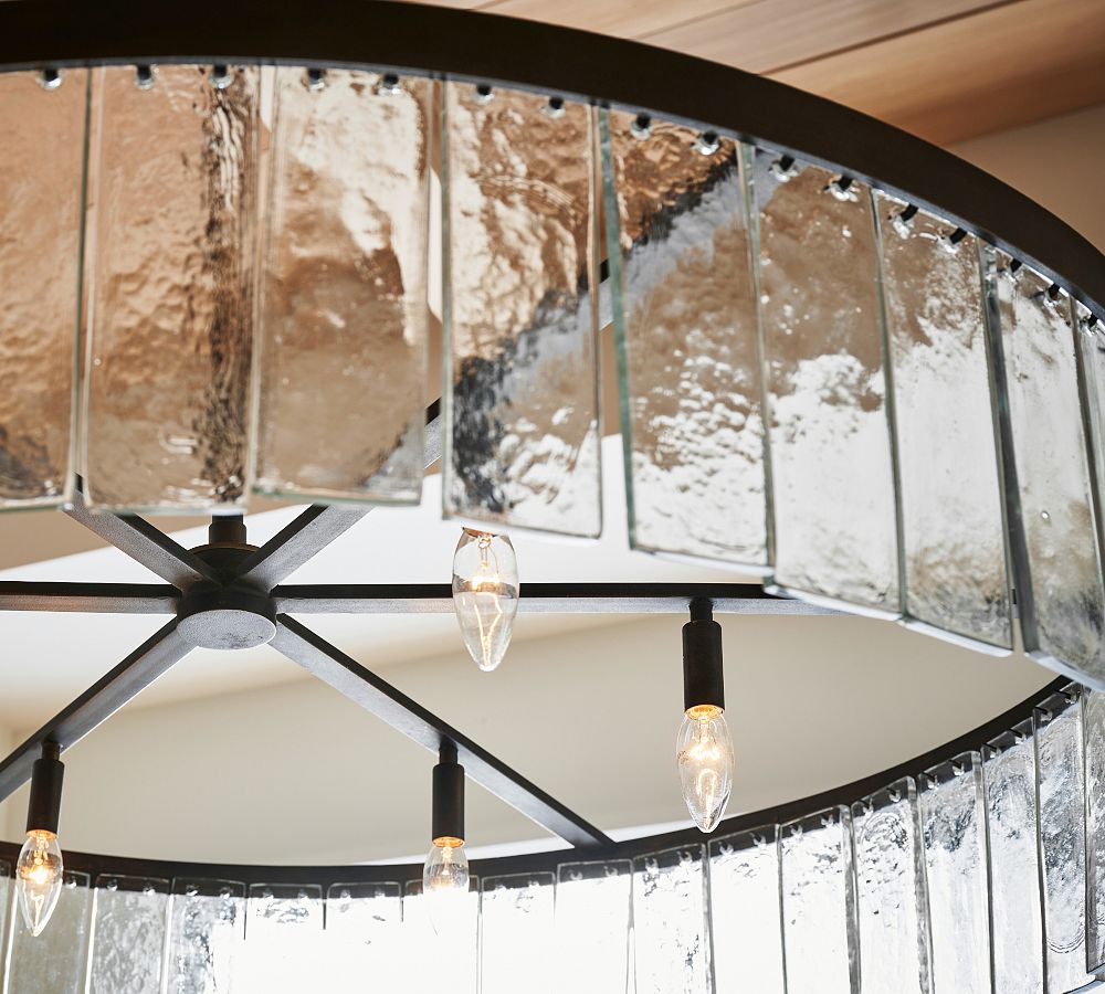 Windham Recycled Glass Tile Round Chandelier (42")